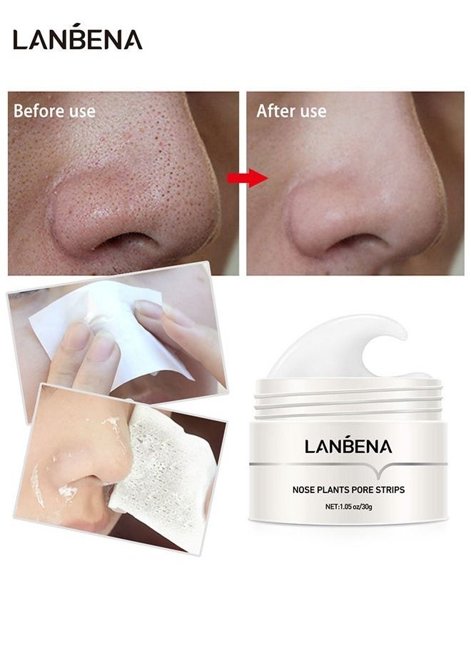 LANBENA - Blackhead Mask, Blackhead Mask Blackhead Remover Mask Peel off Mask Facial Pore Cleanser Purifying Face Mask Nose strips (1.05 Ounce) - White - Image 1
