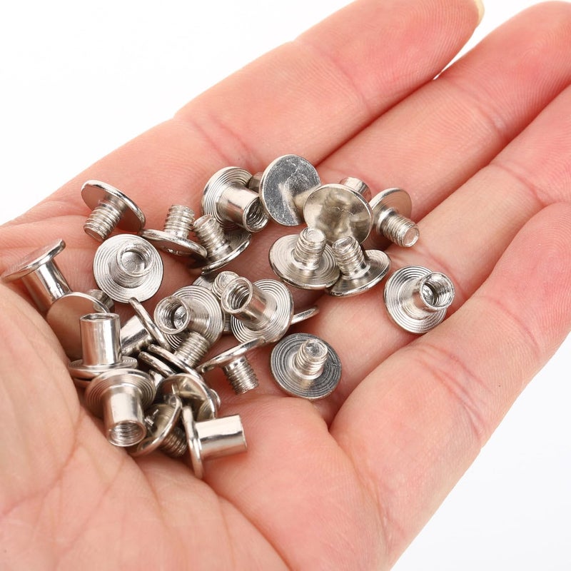 75pcs Nickel-Plated Steel Binding Post Set, 6/8/10mm Scrapbook Binding Screws for Leather, Bookbinding, Belt Buckle Fasteners, Craft Supplies - Image 3
