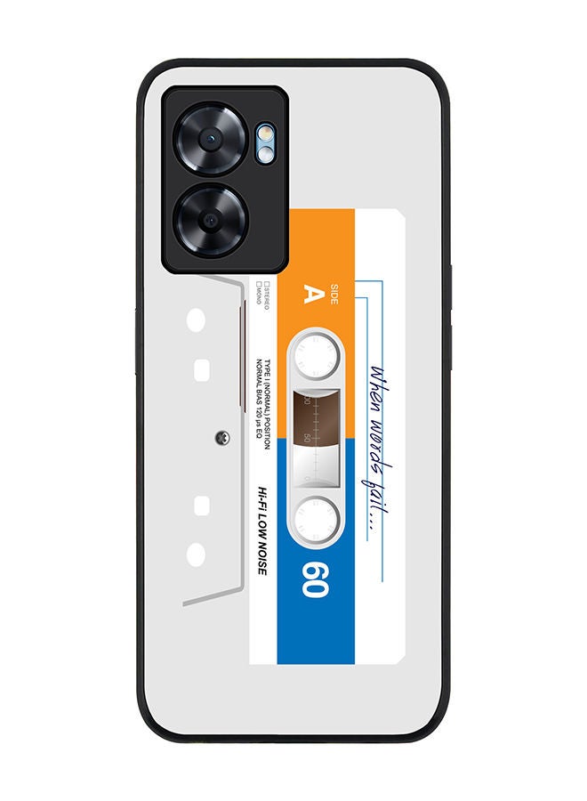 Stylizedd Rugged Black edge case for Oppo A57 Slim fit Soft Case Flexible Rubber Edges Anti Drop TPU Gel Thin Cover - When Words Fail (White Tape) - Image 1