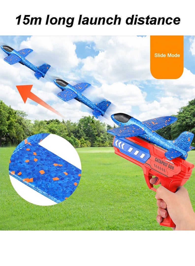 Ejection Aircraft Gun Flash Foam Toss Gyroplane Children's Interactive Outdoor Toys  - Image 2