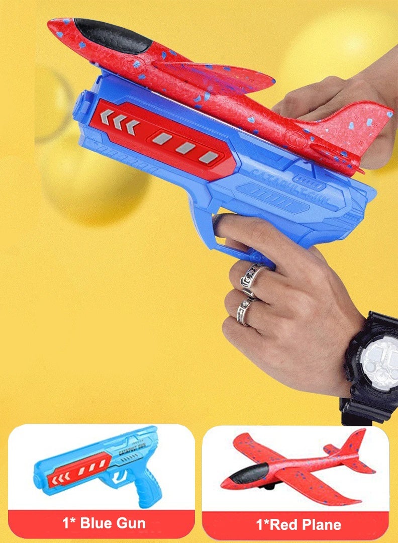 Ejection Aircraft Gun Flash Foam Toss Gyroplane Children's Interactive Outdoor Toys  - Image 1