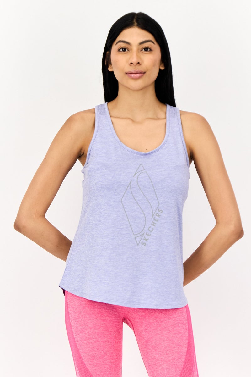 SKECHERS تي شيرت تدريب بلا أكمام للنساء، لافندر - Image 1
