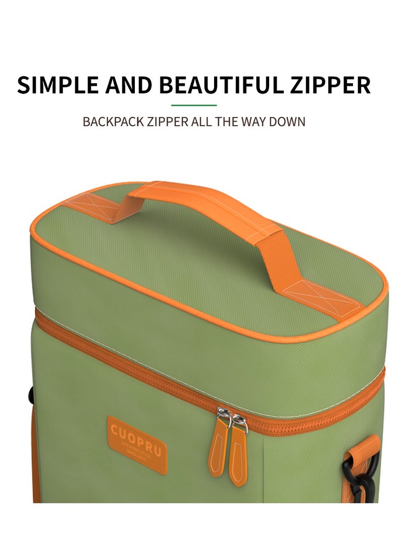 CUOPRU Cuopru Premium Yerba Mate Kit Carrier Tote Bag - Double Layer Waterproof 2 Wine Bottle Pockets Portable Bag for Travel, Picnic, Beach  - Image 5