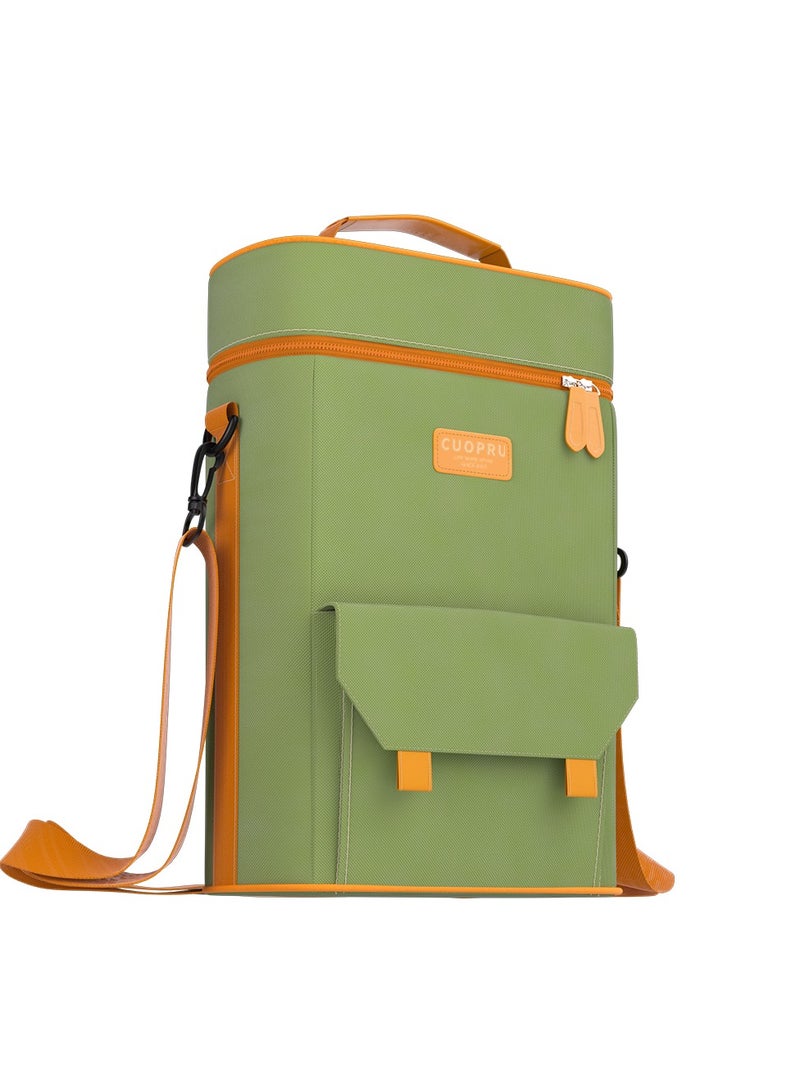 CUOPRU Cuopru Premium Yerba Mate Kit Carrier Tote Bag - Double Layer Waterproof 2 Wine Bottle Pockets Portable Bag for Travel, Picnic, Beach  - Image 1