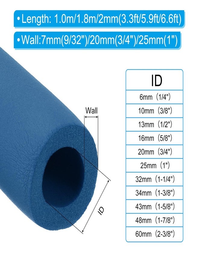 PATIKIL 6.6Ft Long 1" (25mm) ID Pipe Insulation, 1 Pcs 20mm Thickness Rubber Foam Winter Freeze Protection Tube Fire Retardant for Water, Air Conditioning, Industrial Pipes, Blue - Image 2