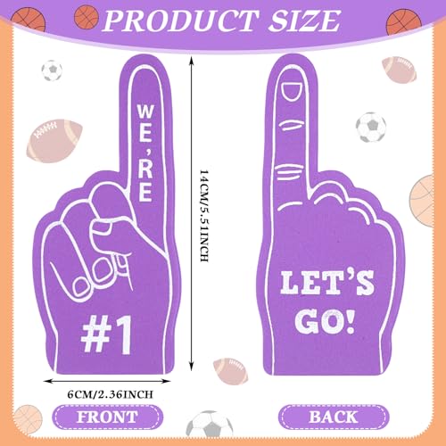 Sinmoe 100 Pieces Mini Foam Finger Football Party Favors 1 Sports Fan Foam Finger Football Party Supply Basketball Baseball Soccer Sporting Events SuppliesPurple - Image 5