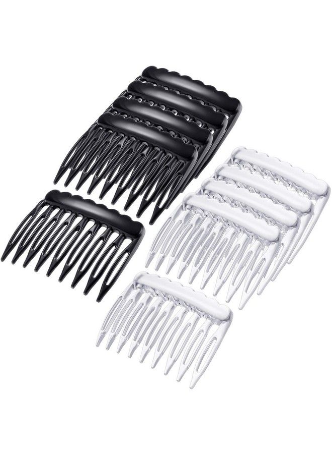 eBoot 24 Pieces Hair Side Combs Small Plastic French Teeth Hair Combs Hair Clip Combs Women Bridal Wedding Veil Comb For Fine Hair Black And Clear  - Image 1