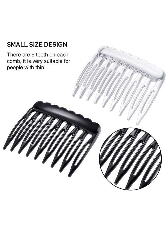 eBoot 24 Pieces Hair Side Combs Small Plastic French Teeth Hair Combs Hair Clip Combs Women Bridal Wedding Veil Comb For Fine Hair Black And Clear  - Image 4