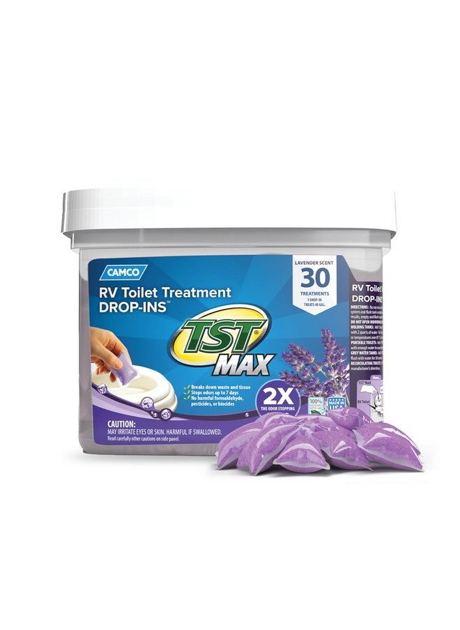 Camco TST MAX Camper / RV Toilet Treatment Drop-INs - Control Unwanted Odors & Break Down Waste and Tissue - Safe Septic Tank Treatment - Lavender Scent, 30-Pack (41553) - pzsku/Z0F1AAAF26A8C82EE3063Z/45/_/1740118291/57bba917-c5d9-45f7-a4b5-d273654aff0d