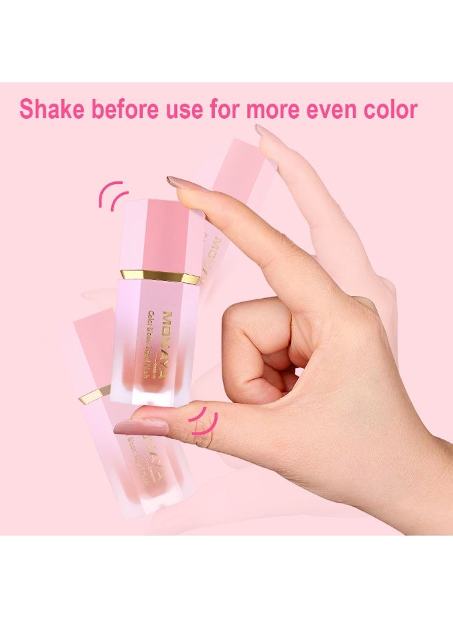 مونايا S002 بلشر ليكود Color Bloom، بيدي لوك مطفي ديوي، سهل التطبيق وبيعمل لمسة طبيعية على الخدود، ثابت وخفيف على البشرة. FEELING GOOD - Image 4