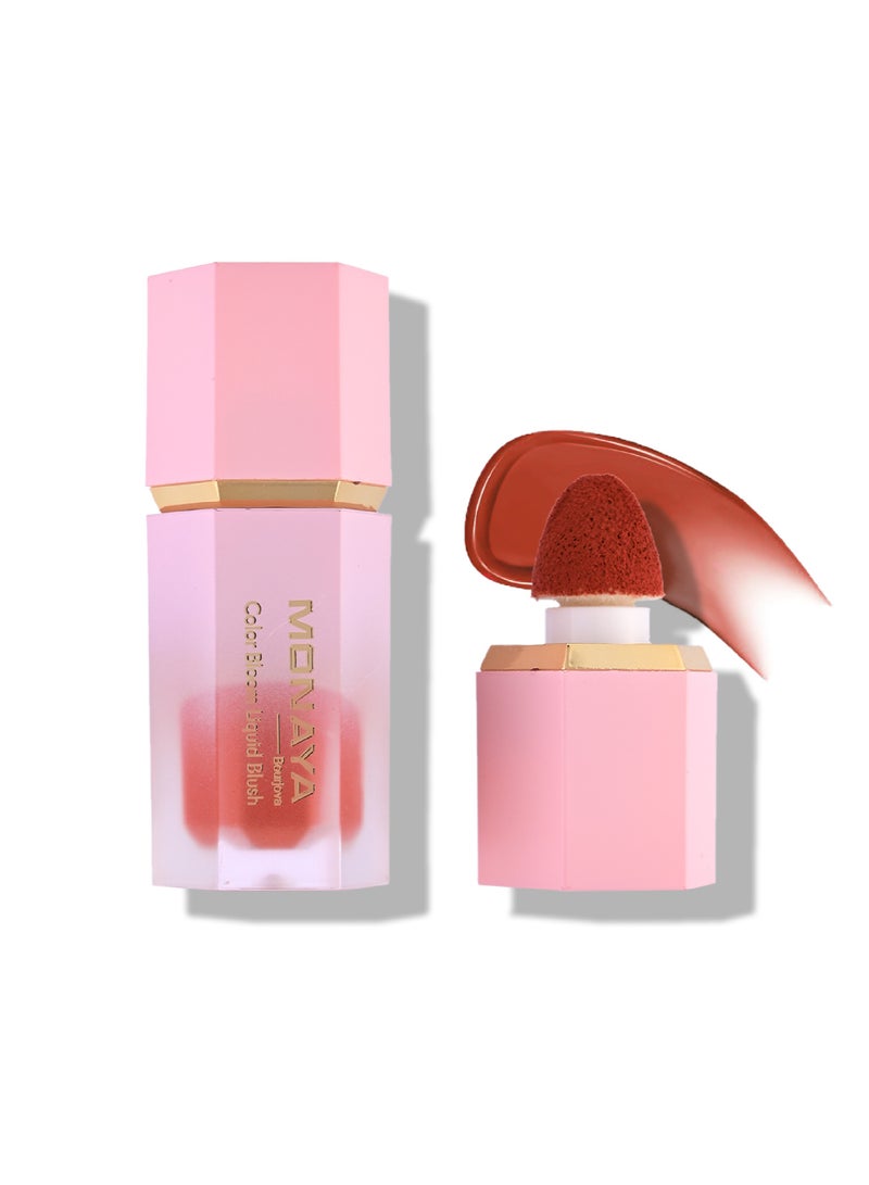 مونايا S002 بلشر ليكود Color Bloom، بيدي لوك مطفي ديوي، سهل التطبيق وبيعمل لمسة طبيعية على الخدود، ثابت وخفيف على البشرة. FEELING GOOD - Image 1