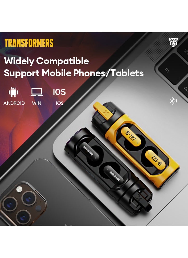 TRANSFORMERS - Transformers TF-T11 TWS Wireless Headphones Bluetooth 5.4 Megatron Black Gaming Sports - Image 1