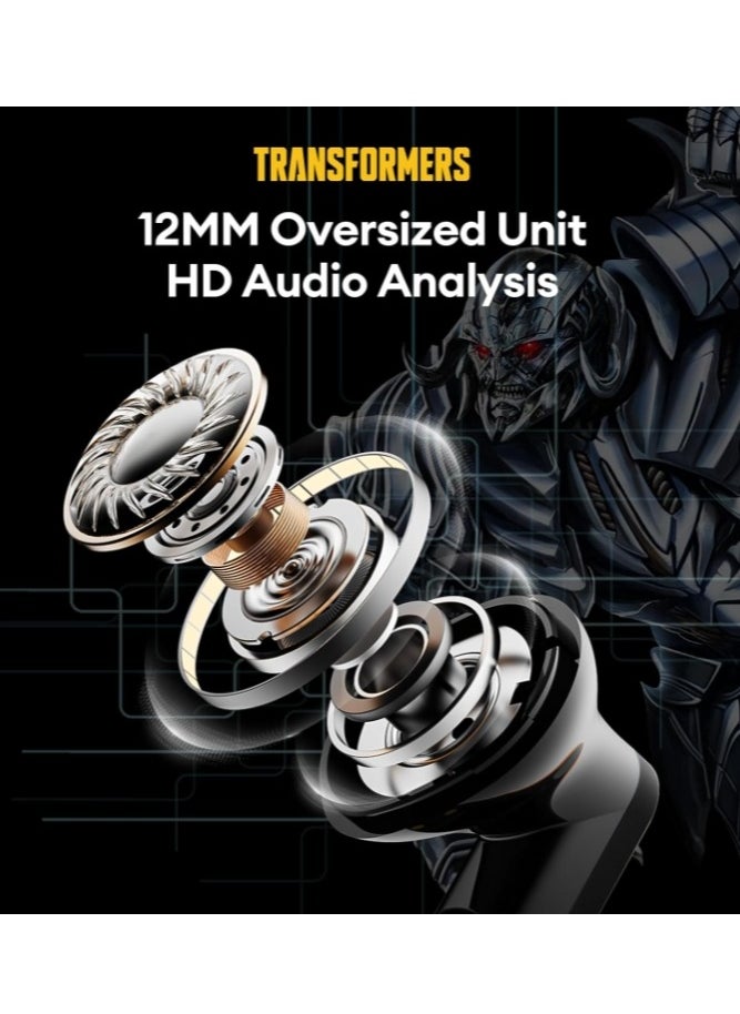 TRANSFORMERS - Transformers TF-T11 TWS Wireless Headphones Bluetooth 5.4 Megatron Black Gaming Sports - Image 1
