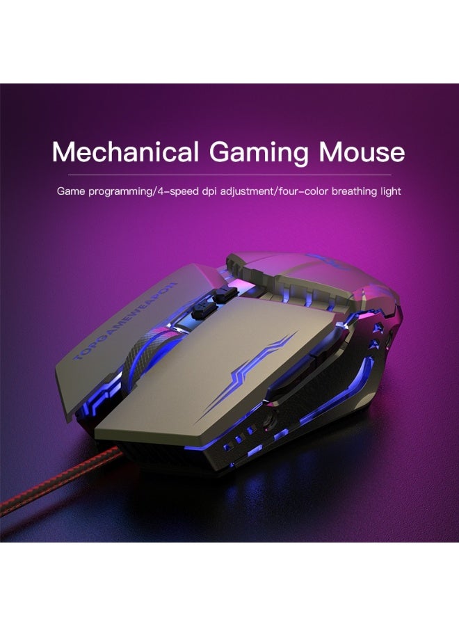 AOC GM110 Wired Gaming Mouse, 3200 DPI, USB Connection, 4-Color Breathing LED Lights, Programmable Macro Support, Ergonomic Design for PC & Laptop - Image 3