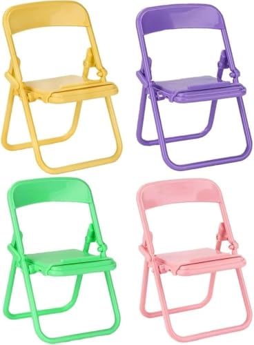 Qintreesify 5Pcs Multicolour Simulation Mini Folding Back Small Chair Model Dollhouse Doll House Miniature Plastic Scene Props for Micro Landscape Dollhouse Furniture Mini Chair Dollhouse Accessories 112 - Image 1