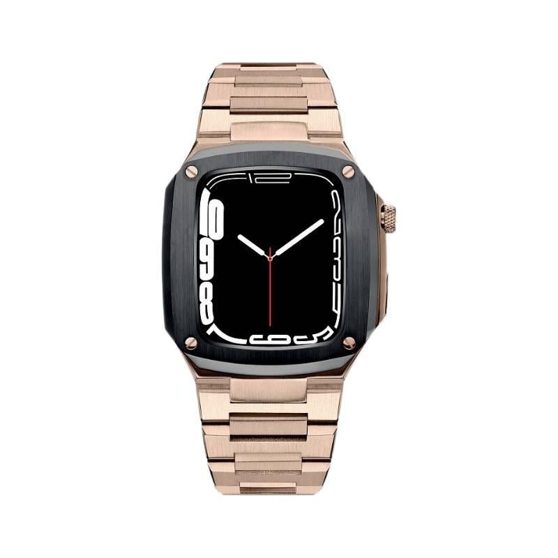 AD Rose Gold Classic Leather Strap Smartwatch Band Compatible with Apple Watch with Adjustable Fit Replacement Strap for Daily Wear - Image 5