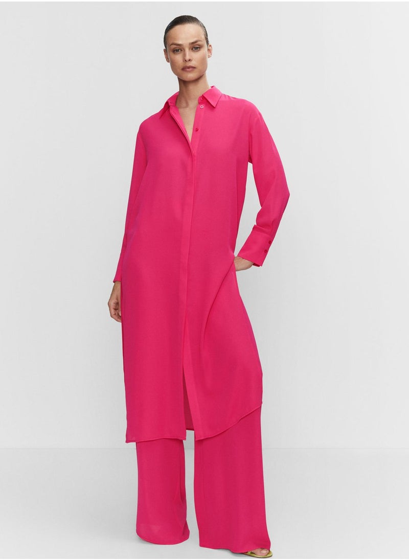 MANGO - Button Detail Slit Dress - Image 1