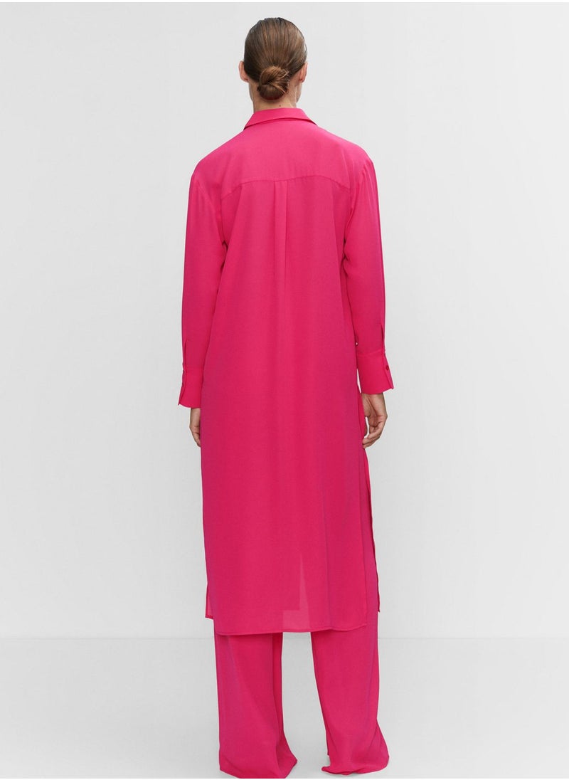 MANGO - Button Detail Slit Dress - Image 1
