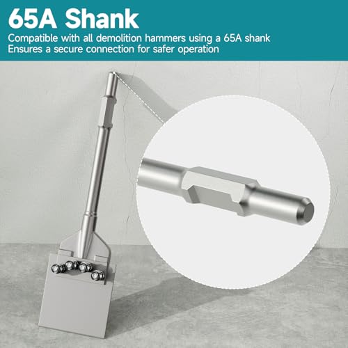 YOSIGHT 65A Shank 6 Inch Wide Floor Scraper Chisel Bit - 24" Long Alloy Steel Jack Hammer Drill Bit Blade Scraper, Spring-loaded Bolt Reinforcement, Removal Tools for Tile Thinset Hardwood Adhesive - Image 4