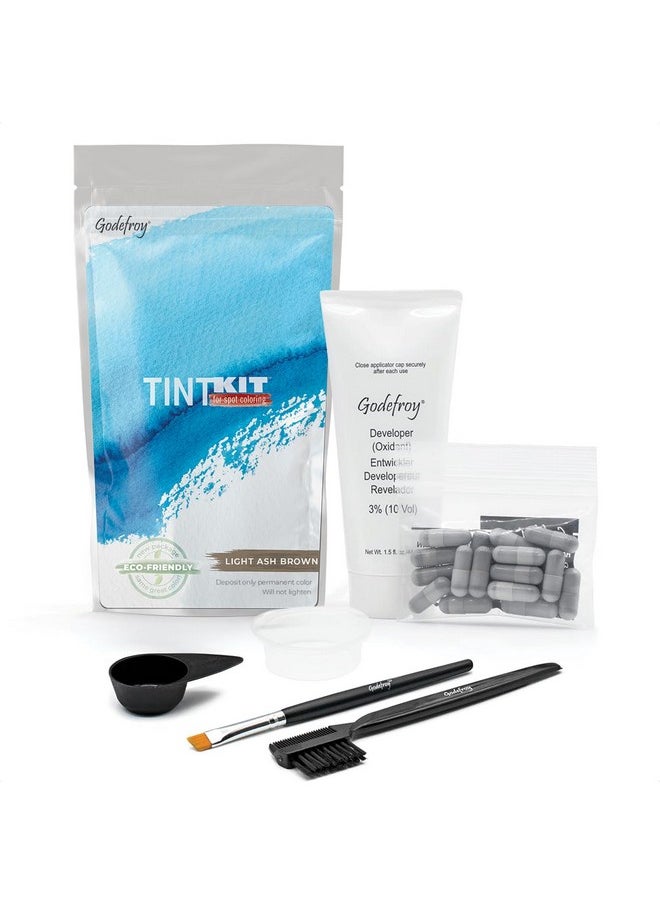 Godefroy Godefroy Hair Color Tint Kit for 100% Gray Coverage, Light Ash Brown, 20 Applications, Long-Lasting Root Touch-Up for Men & Women, Pre-Measured Capsules, No Waste, DIY Salon-Quality Results at Home  - Image 1