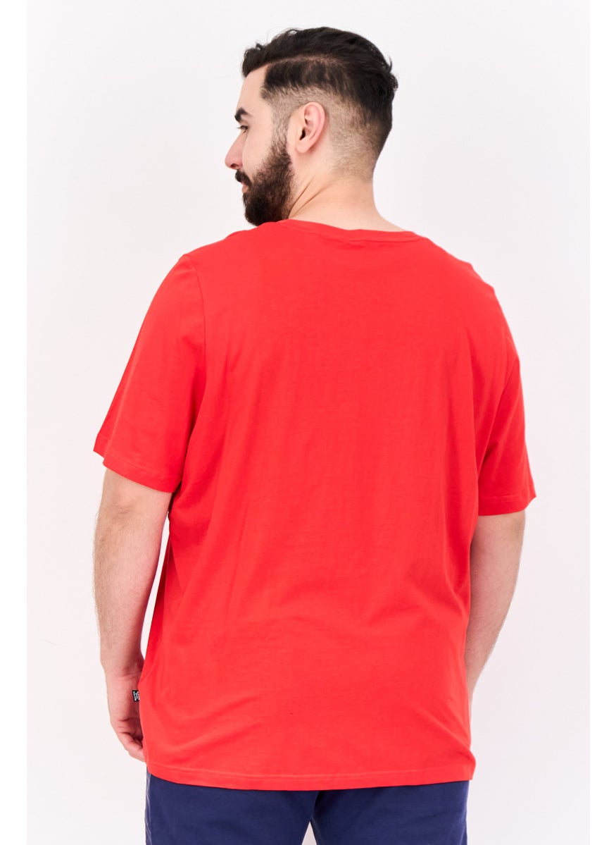 PUMA Men Sportswear Fit Short Sleeve Brand Logo T-Shirt, Red  - Image 3