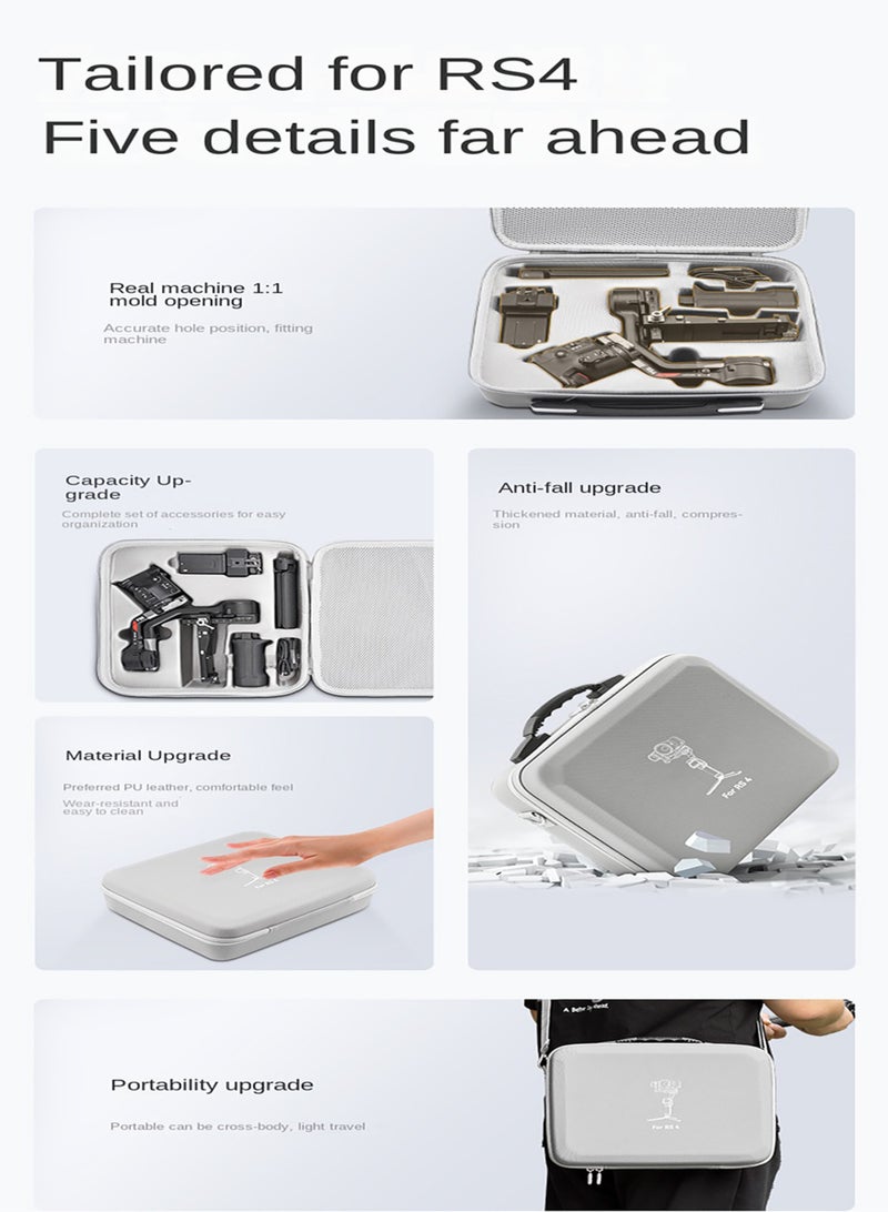 Suitable for DJI RS4 storage bag like RoninS4 portable stabilizer diagonal cross bag, complete set of accessories PU bag - Image 2