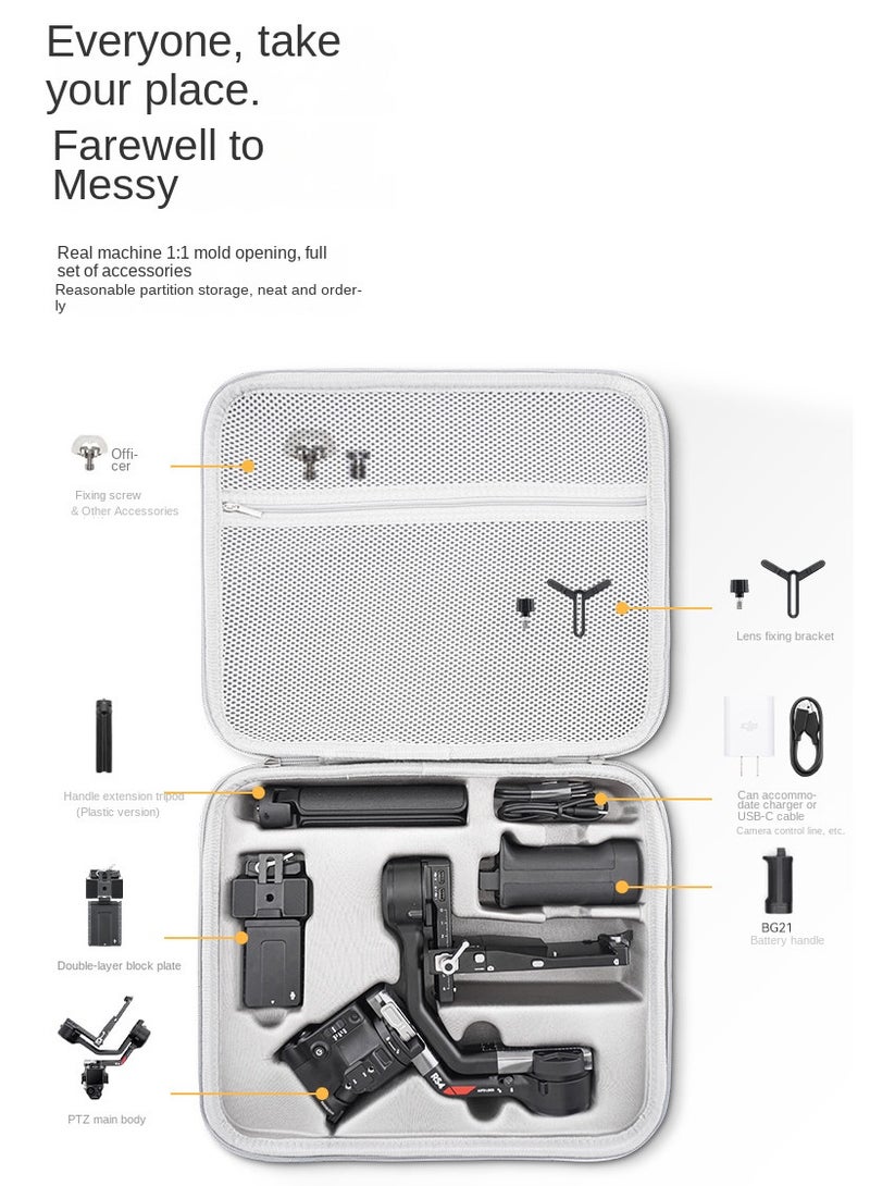 Suitable for DJI RS4 storage bag like RoninS4 portable stabilizer diagonal cross bag, complete set of accessories PU bag - Image 3