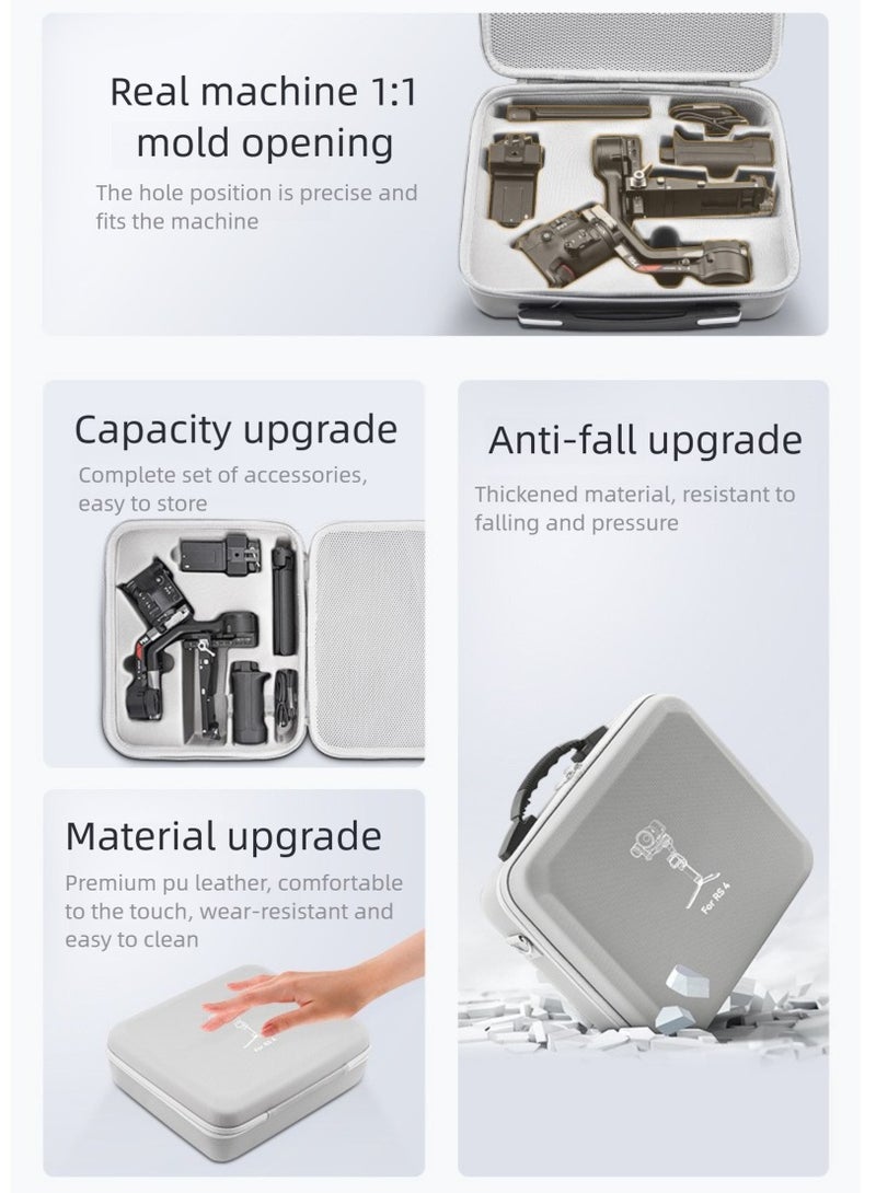 Suitable for DJI RS4 storage bag like RoninS4 portable stabilizer diagonal cross bag, complete set of accessories PU bag - Image 2