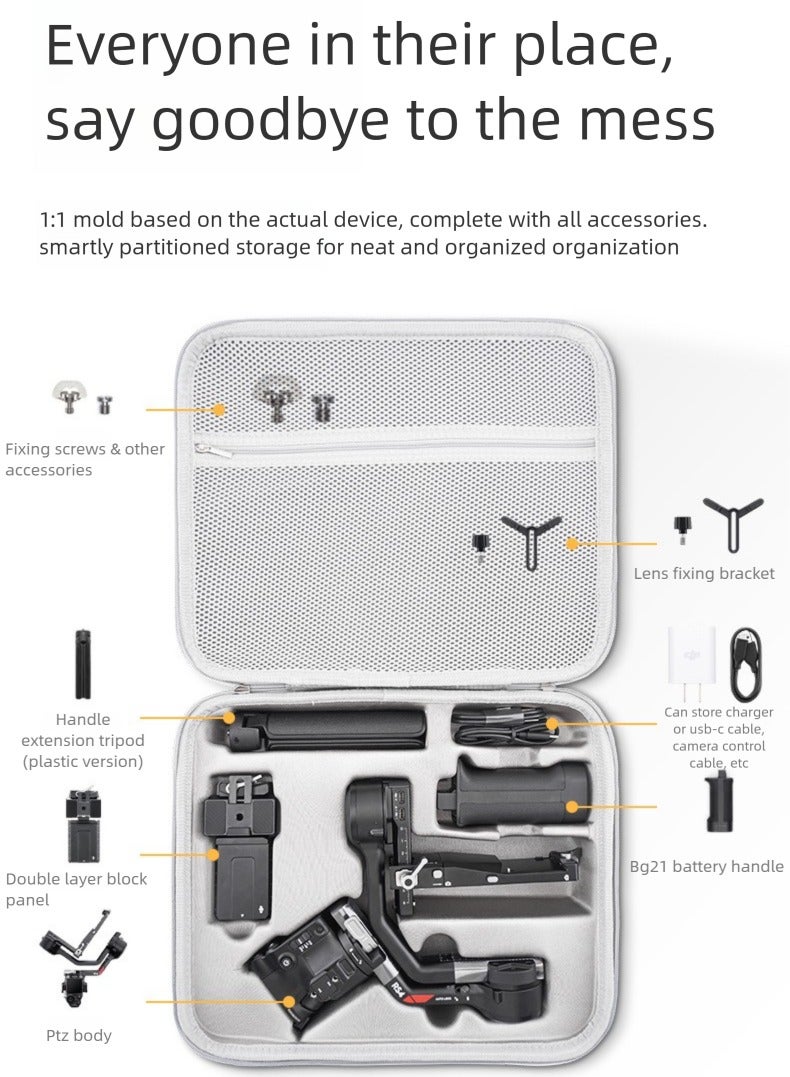 Suitable for DJI RS4 storage bag like RoninS4 portable stabilizer diagonal cross bag, complete set of accessories PU bag - Image 3