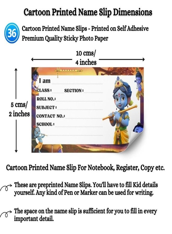 AanyaCentric 36nos Kids Name Sticker | 4 x 2 inch | Self Fill in Sticky School Labels for Notebook Register Copy - Image 3