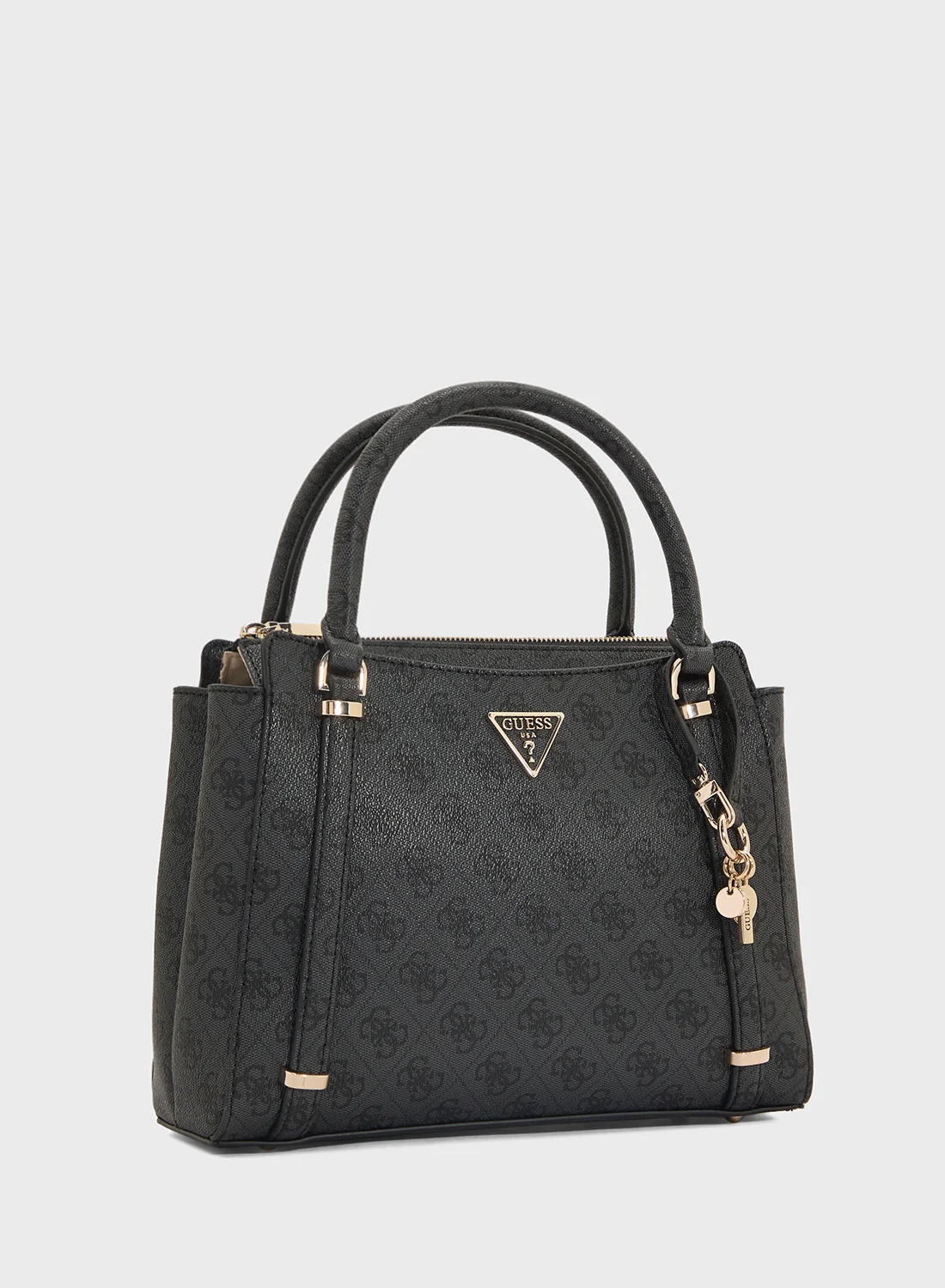 GUESS Eco Erica Elite Tote Bag - Borsa A Tracolla In Poliuretano Con Logo Bianco - Dimensioni 35x26x10 Cm