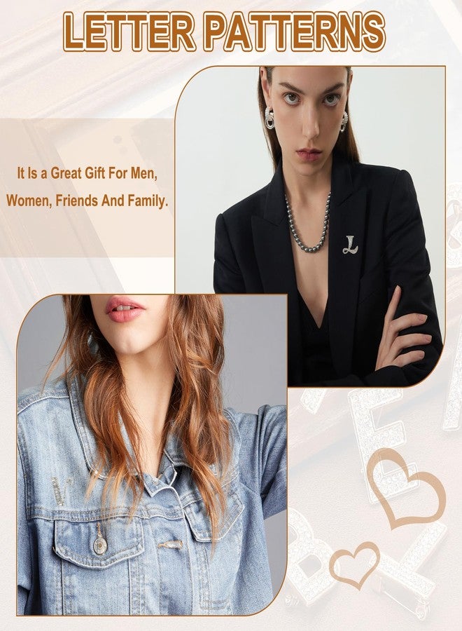 PATIKIL Letters Brooch Pins, Letter K Initial Rhinestone Brooch Metal Broaches Pins for Women Men Breastpin Gifts Jewelry, Silver - Image 5