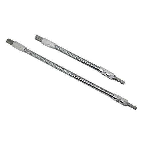 AUTOTOOLHOME 2pc Flexible Extension Drill Bit Holder Flex Shaft Impact Driver for Hand Ratchet Screwdriver Bits Quick Change Magnetic 1/4 Hex Shank - Image 1