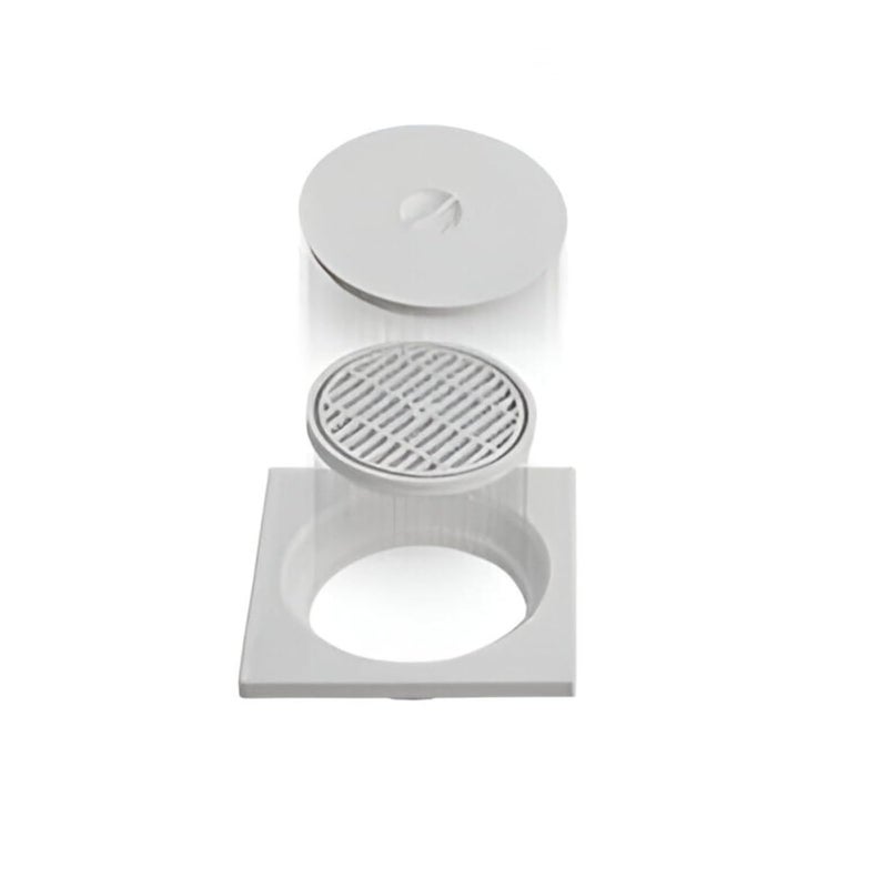 NEW WARE Square 3 Pc 6 * 6 PVC Bathroom Jali/Trap Floor Drain Water Drain Grating (Gray) - Image 3