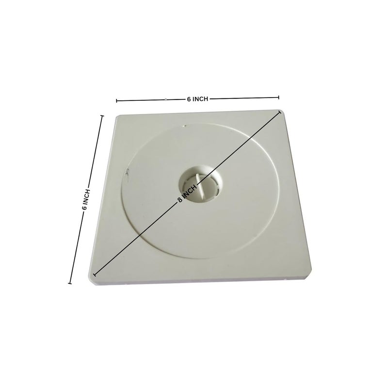 NEW WARE Square 3 Pc 6 * 6 PVC Bathroom Jali/Trap Floor Drain Water Drain Grating (Gray) - Image 2