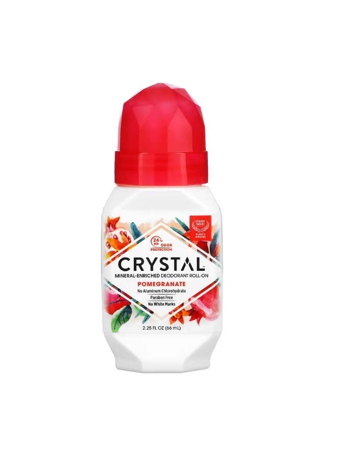 CRYSTAL Mineral-Enriched Deodorant Roll-On Pomegranate 2.25 fl oz 66 ml - Image 1