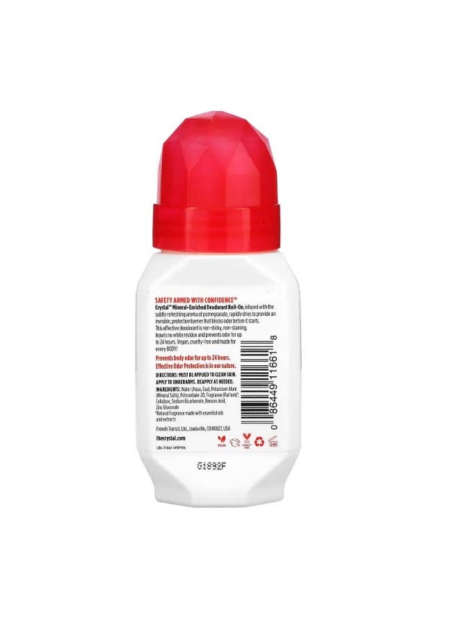 CRYSTAL Mineral-Enriched Deodorant Roll-On Pomegranate 2.25 fl oz 66 ml - Image 2