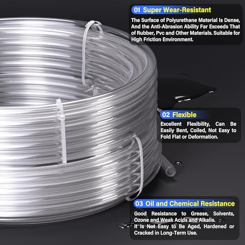 TAILONZ PNEUMATIC Clear 4mm or 5/32 inch OD 2.5mm ID Polyurethane PU Air Hose Pipe Tube Kit 10 Meter 32.8ft - Image 4