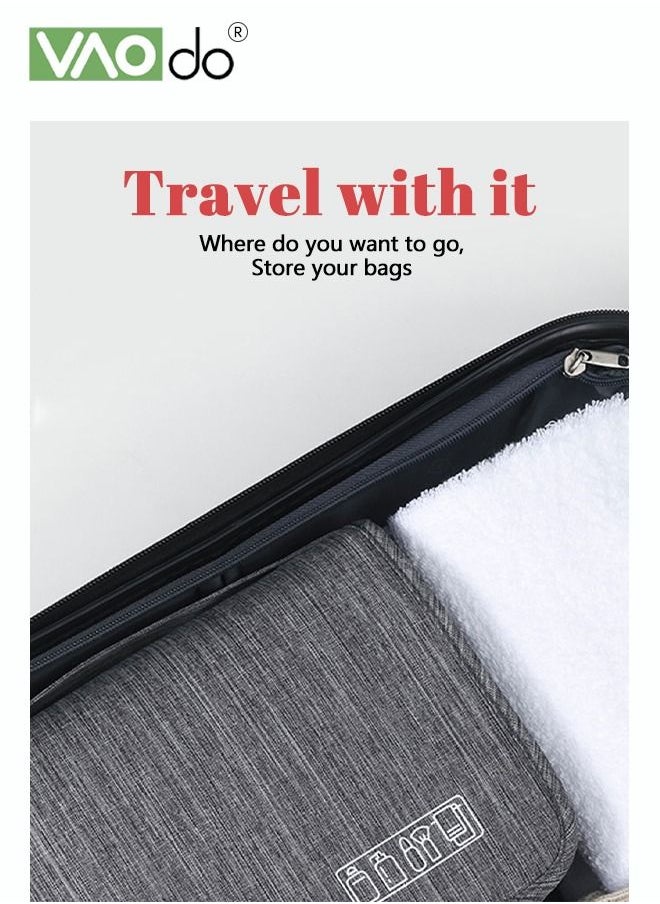 VAOdo - Multifunctional Hanging Toiletry Wash Bag Wet and dry separation Portable Large-Capacity Storage Travel Bag Waterproof Wash Bag with Hook Multifunctional Hanging Toiletry Wash Bag Wet and dry separati - Image 1