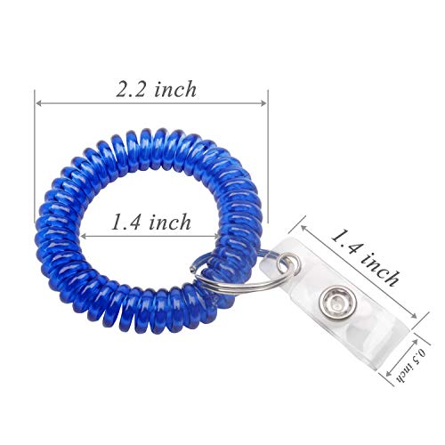 BIHRTC Pack of 6 pcs Colorful Rainbow Gradual Change Colors Flexible Spiral Coil Wristband for Work and Play Premium Elastic Bungee Badge Holder and Key Chain Ring by Specialist ID - Image 2