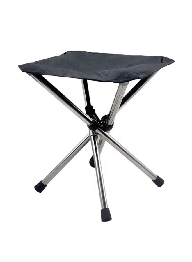 Tradeo Portable Stainless Steel Telescopic Folding Stool – Lightweight Outdoor Camping & Fishing Chair - Image 1