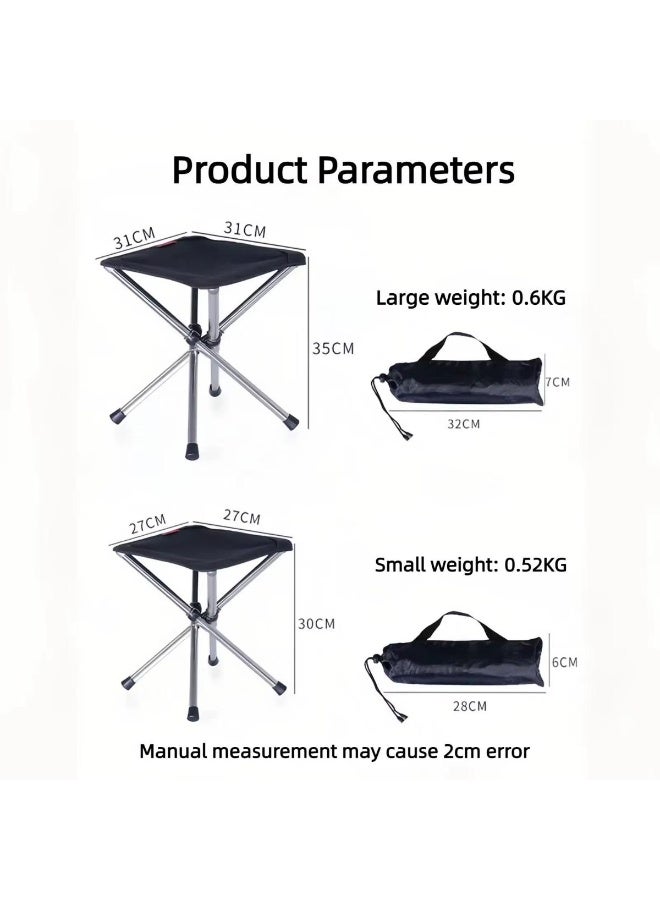 Tradeo Portable Stainless Steel Telescopic Folding Stool – Lightweight Outdoor Camping & Fishing Chair - Image 2