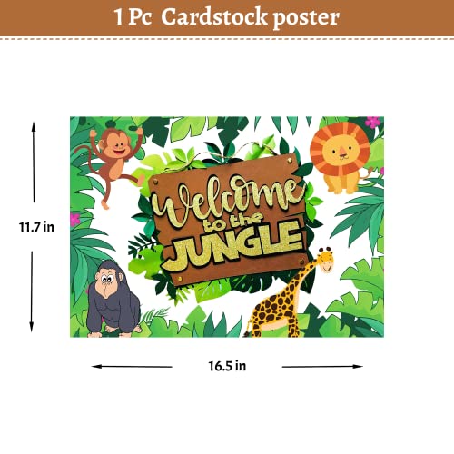 SpecialYou.in Special You Pack of 69 items Jungle Theme Birthday Decoration kit includes gold, dark green, pastel green & white balloons, welcome to jungle poster, animal foil balloons set & happy birthday banner - Image 3