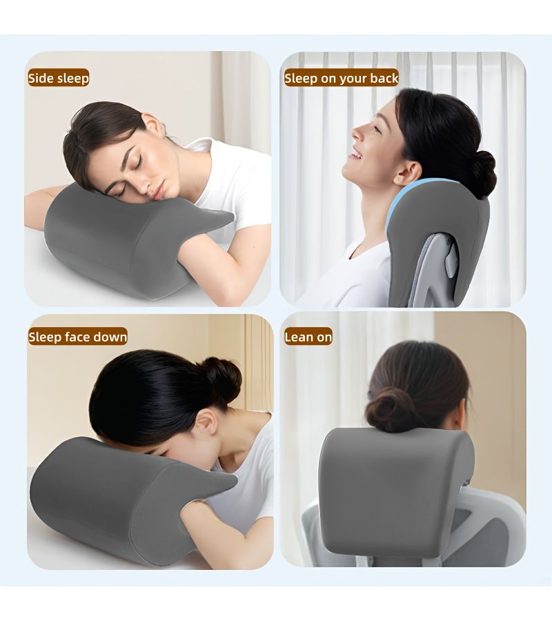 وسادة مكتب بيضاء زرقاء فاتحة للاسترخاء مع مسند رأس ورقبة مرتفع - Image 4