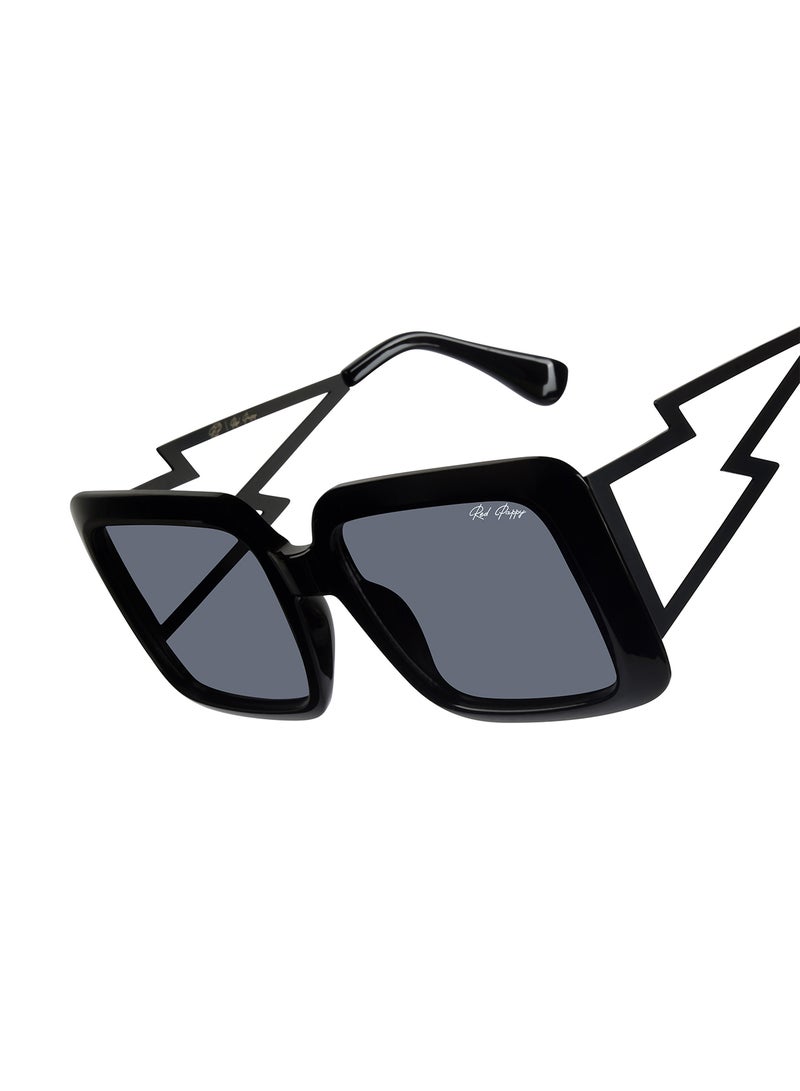 Woggles Black Oversized Sunglasses| 100% UV Protected| Men & Women - Image 2