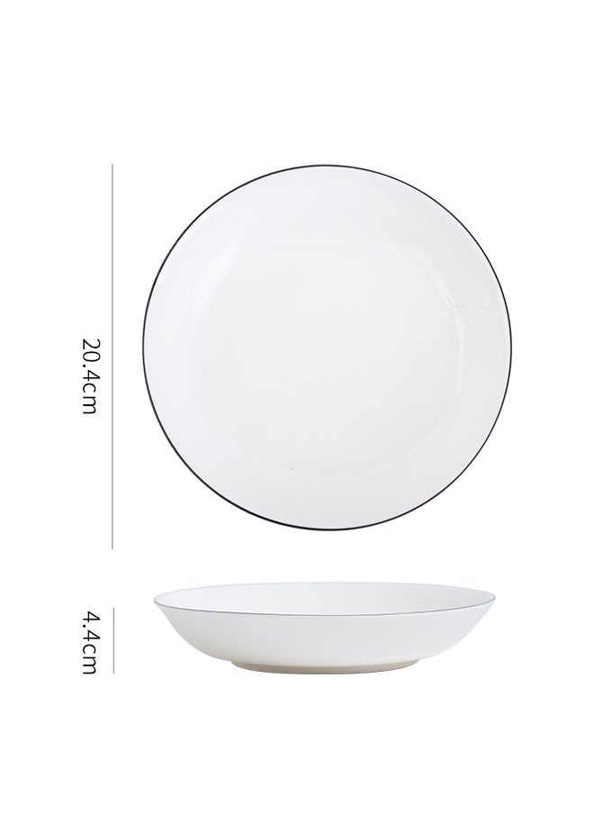 Shuer 4-Piece Safety Silicon Glaze Ceramic Dinnerware Sets 8 Inch  - Image 5