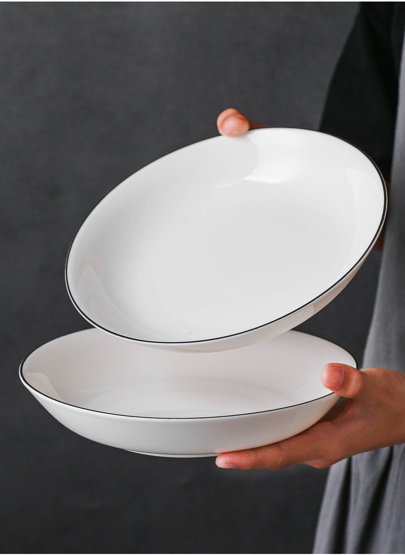 Shuer 4-Piece Safety Silicon Glaze Ceramic Dinnerware Sets 8 Inch  - Image 4