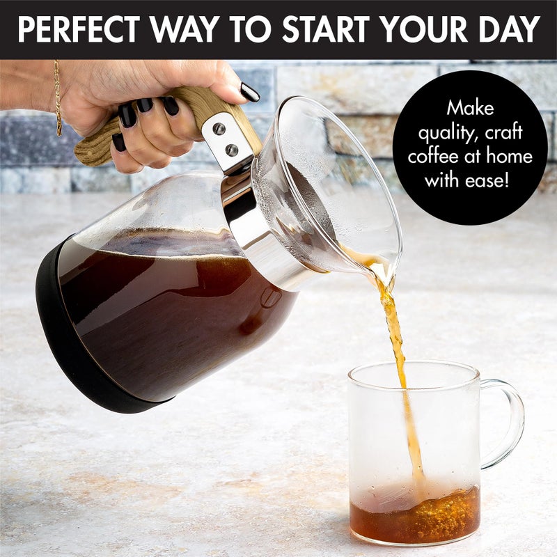 Primula Park Pour Over Park Set with Permanent Reusable Removable Ultra Fine Micro Mesh Stainless Steel Filter, Coffee Dripper Pour Over Maker Brewer Pot, Borosilicate Glass, Easy to Use, 36 oz - Image 2