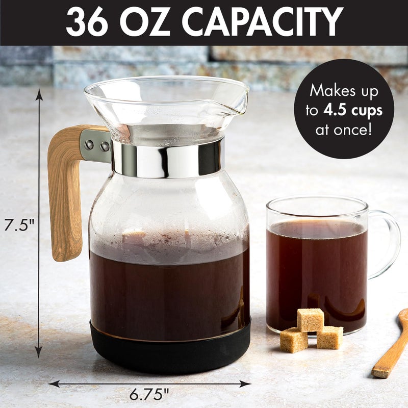 Primula Park Pour Over Park Set with Permanent Reusable Removable Ultra Fine Micro Mesh Stainless Steel Filter, Coffee Dripper Pour Over Maker Brewer Pot, Borosilicate Glass, Easy to Use, 36 oz - Image 5