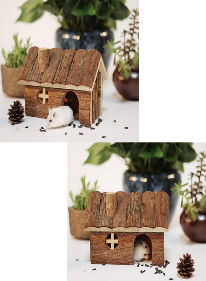 Kikerike Hamster Wooden Hideout House Natural Pet Rats Climbing Play Hut Hideaway Room for Dwarf Hamster, Small Mouse, Rat,Gerbil and Other Pet Small Animals - Image 5